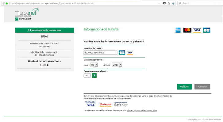 Paiement en ligne - NeoBanque - Mercanet