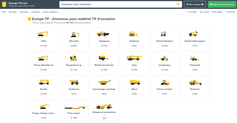 Places de marché - Matériel agricole - EUROPE TP